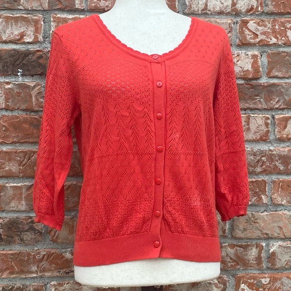H&M Sweaters - Divided by H&M orange cardigan with scalloped neckline / 8 / Excellent condition